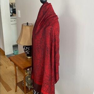 Pashmina Red and Black Scarf